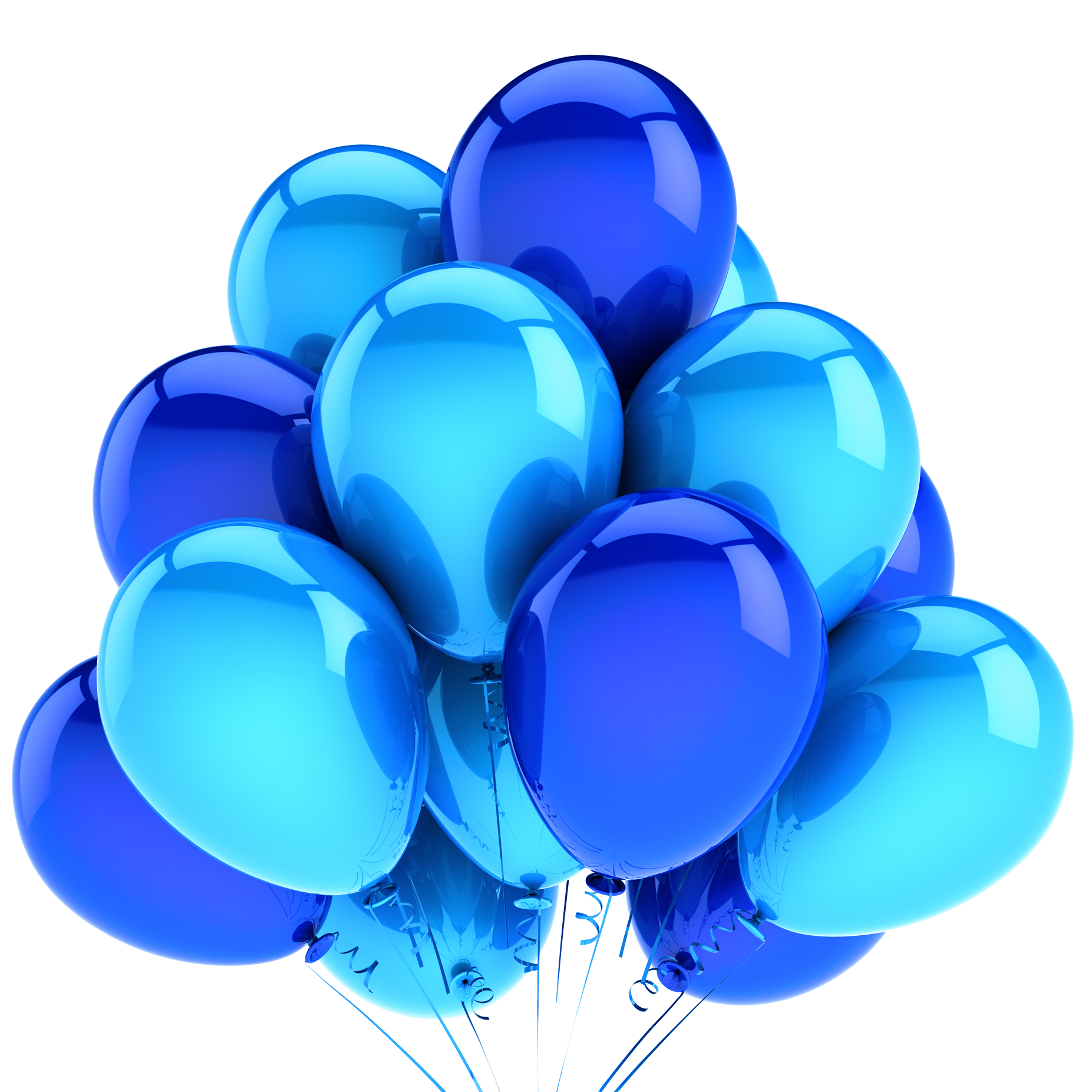 Blue party balloons.