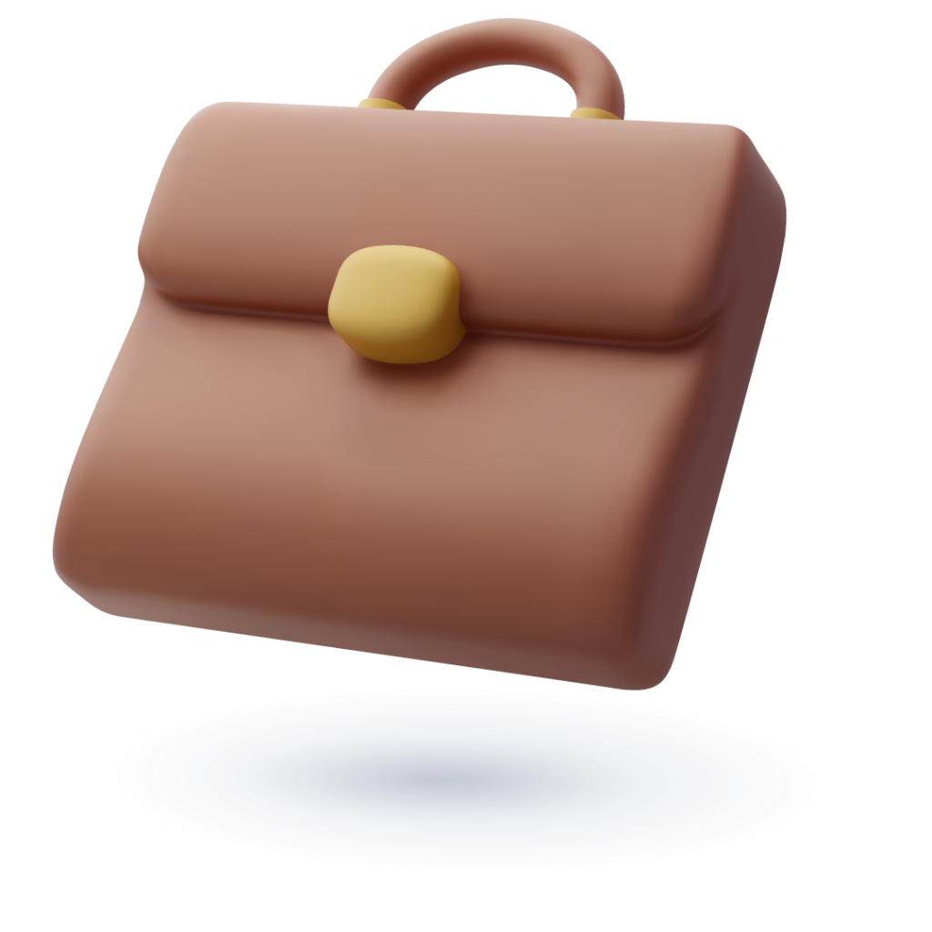 3D illustration of a briefcase